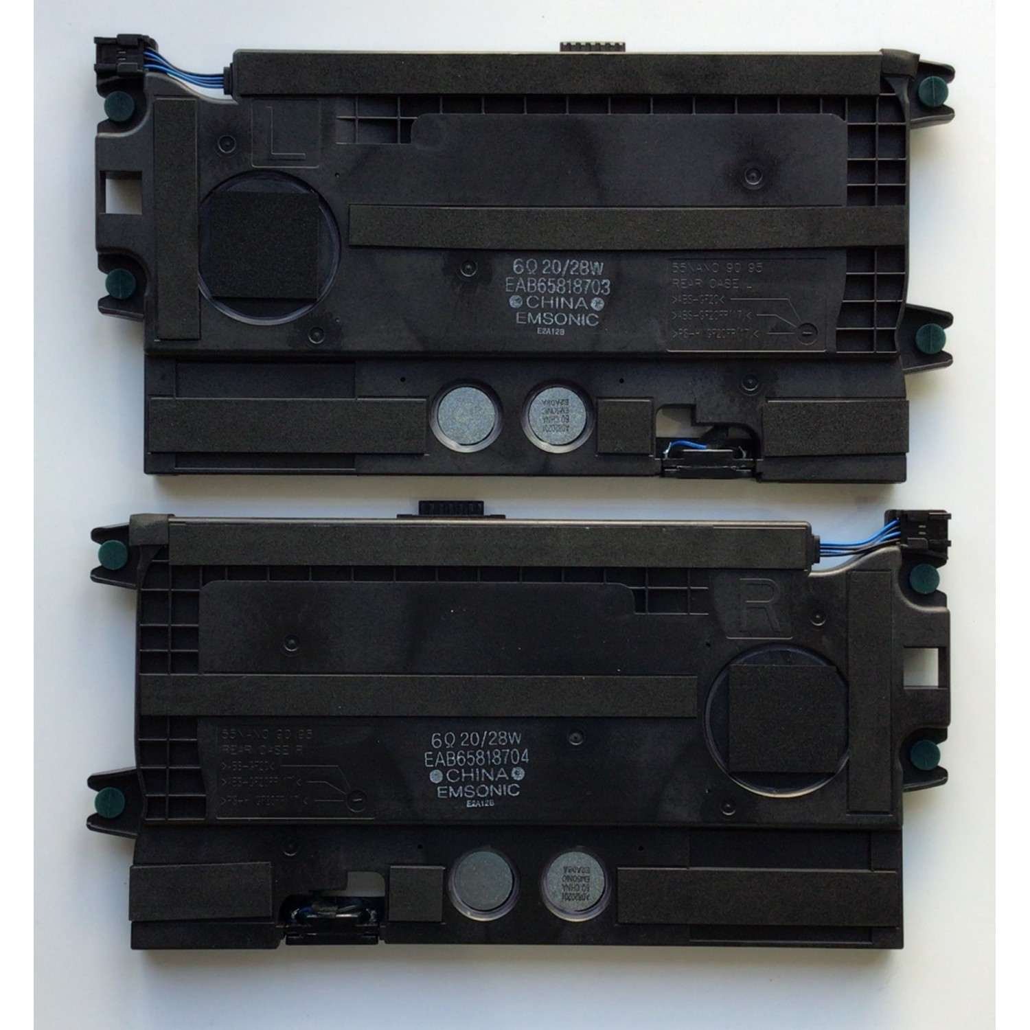 KIT DE BOCINAS PARA TV LG ( 2 PZ ) / NUMERO DE PARTE EAB65818703 / EAB65848704 / 6Ω 20/28W / E2A12B / PANEL HC550DQB-SLDA1-2141 / MODELO 55NANO90UNA - Imagen 2